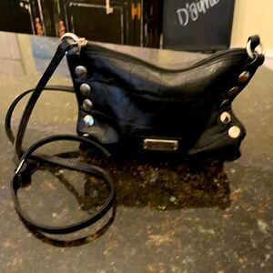 Kenneth Cole Rocker! Black Crossbody Silver Studs READ